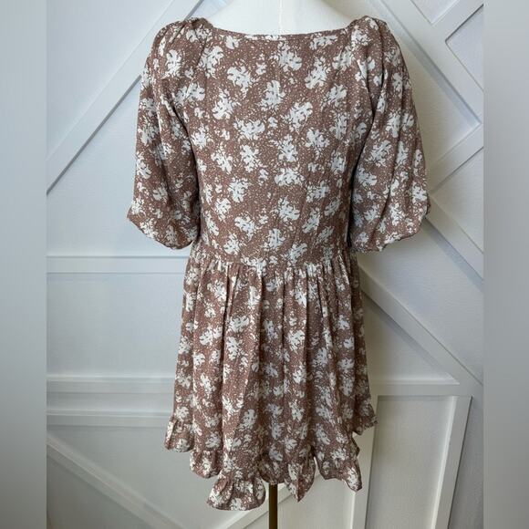 By Together Morning Dew Square Neck Floral Babydoll Puff Sleeve Dress Size S - Picture 7 of 11